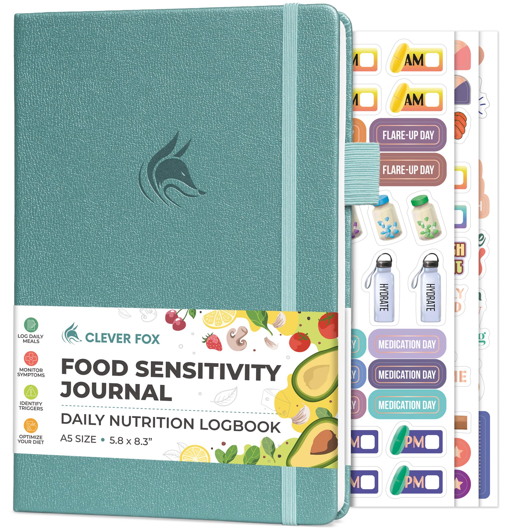 Clever Fox Food Sensitivity Journal - Daily Intolerance & Symptom Log For Ibs, Diabetic, Low Fodmap, Elimination Diet - Health T