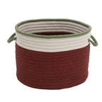 Colonial Mills Donner Accent Stripe Christmas Decorative Braided Basket, 16&Quot;X16&Quot;X12&Quot;, Sleigh Red