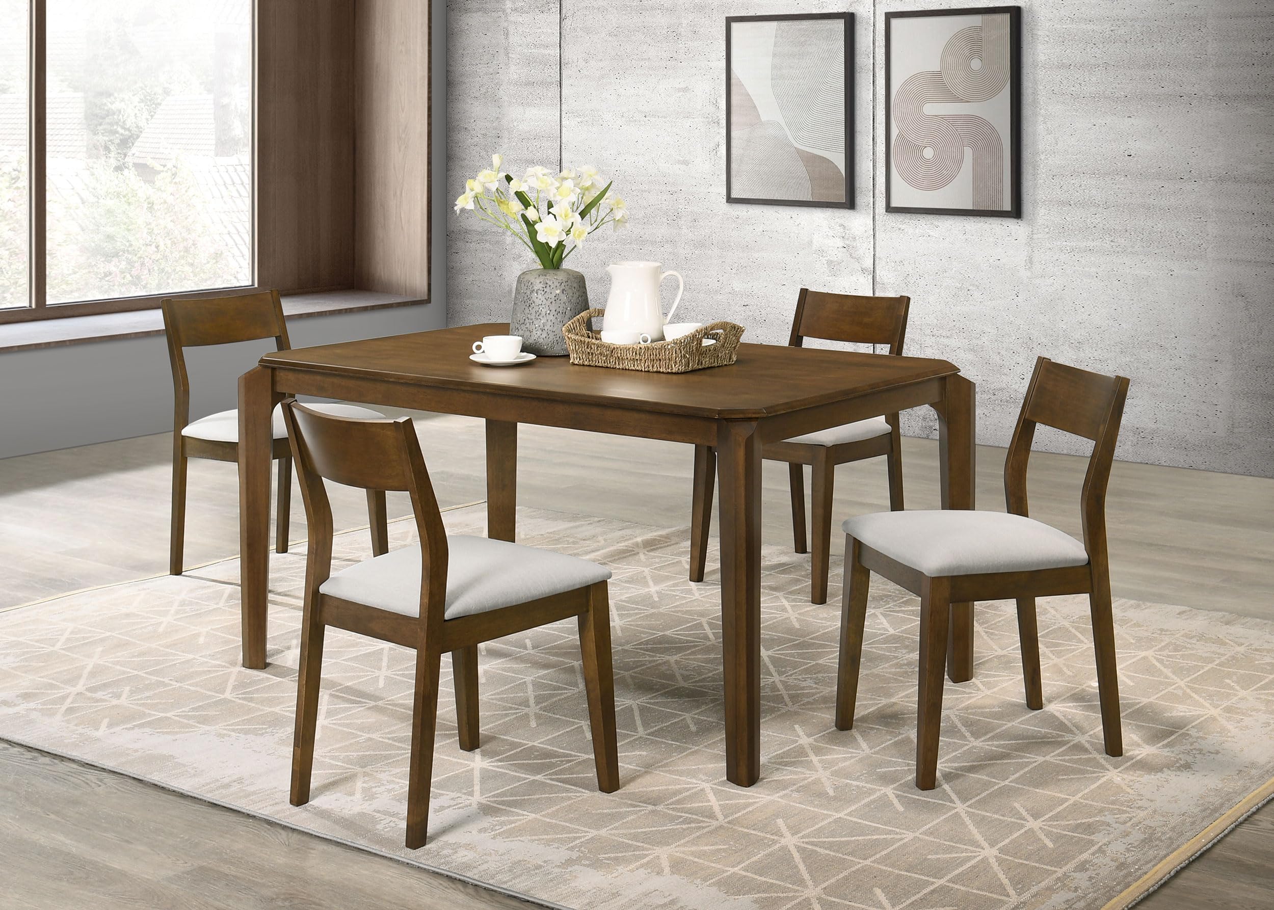 Coaster Home Furnishings Almonte 5-Piece 59-inch Rectangular Dining Set Dark Brown
