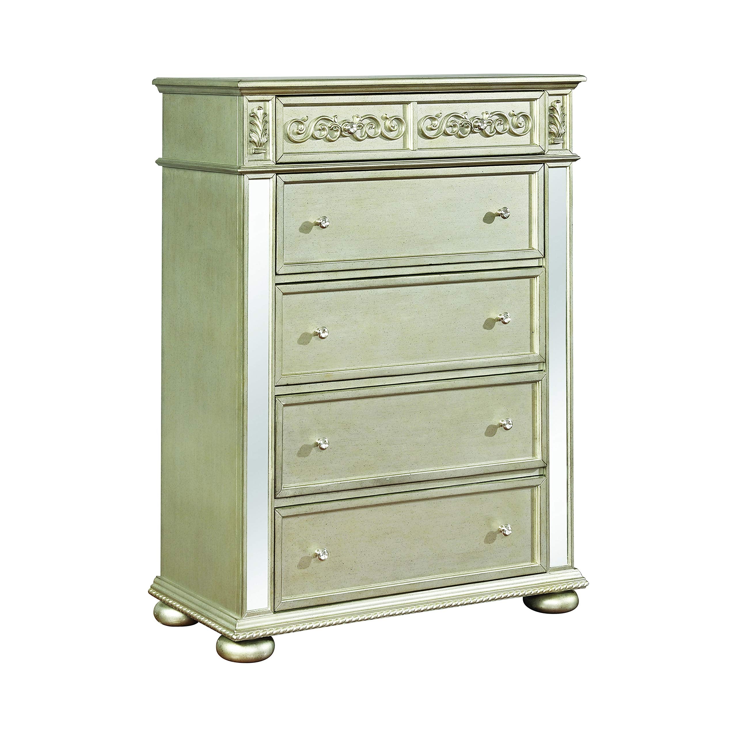 Coaster Furniture Heidi 5-Drawer Metallic Platinum Chest 222735
