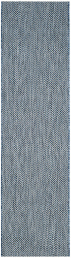 Safavieh Courtyard Collection 2'3' X 18' Navy/Grey Cy8022 Indoor/ Outdoor Patio Backyard Mudroom Runner Rug
