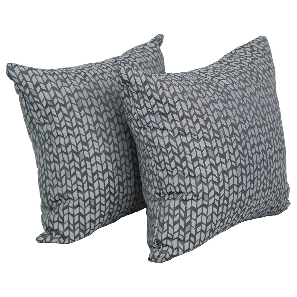 Blazing Needles Square Polyester Jacquard Throw Pillows, 17", Banyan Timber 2 Count