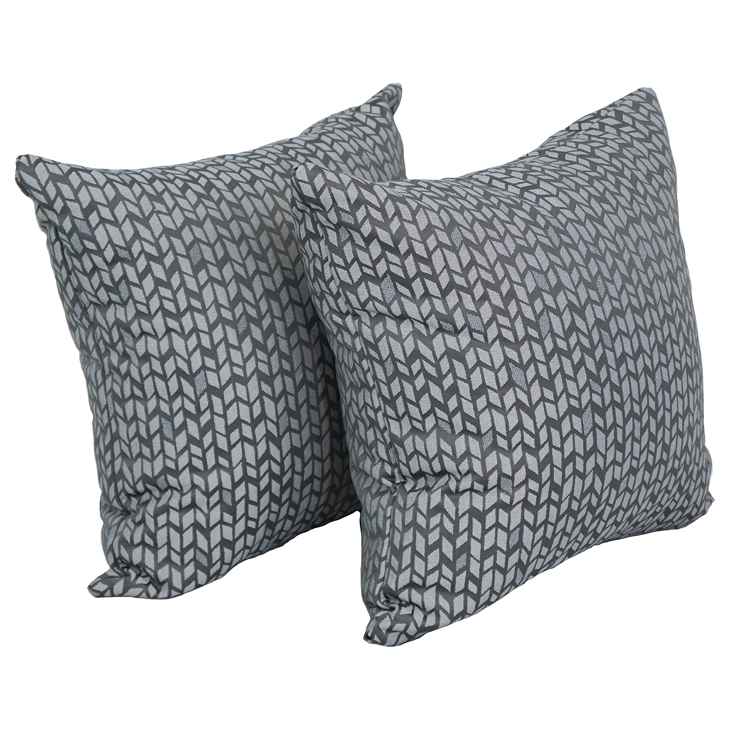 Blazing Needles Square Polyester Jacquard Throw Pillows, 17", Banyan Timber 2 Count