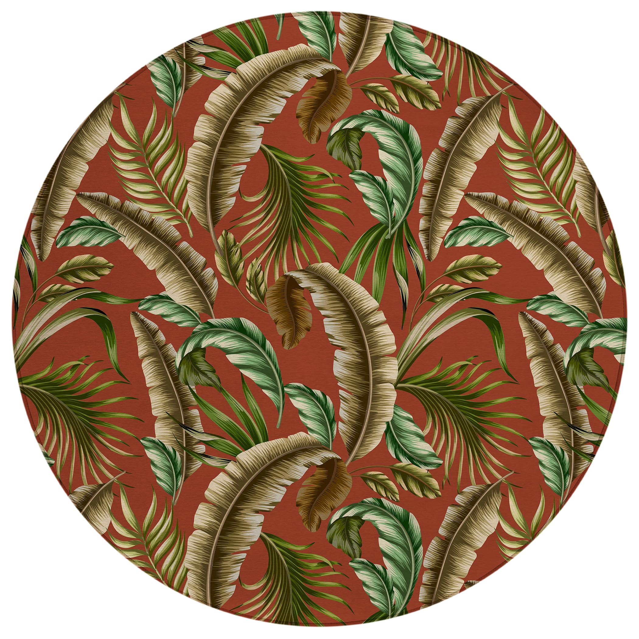 Dalyn Rugs Tropics Tc1 Red 8' X 8' Indoor Outdoor Round Rug, Easy Clean, Machine Washable, Non Shedding, Bedroom, Living Room, Dining Room, Kitchen, Patio Rug