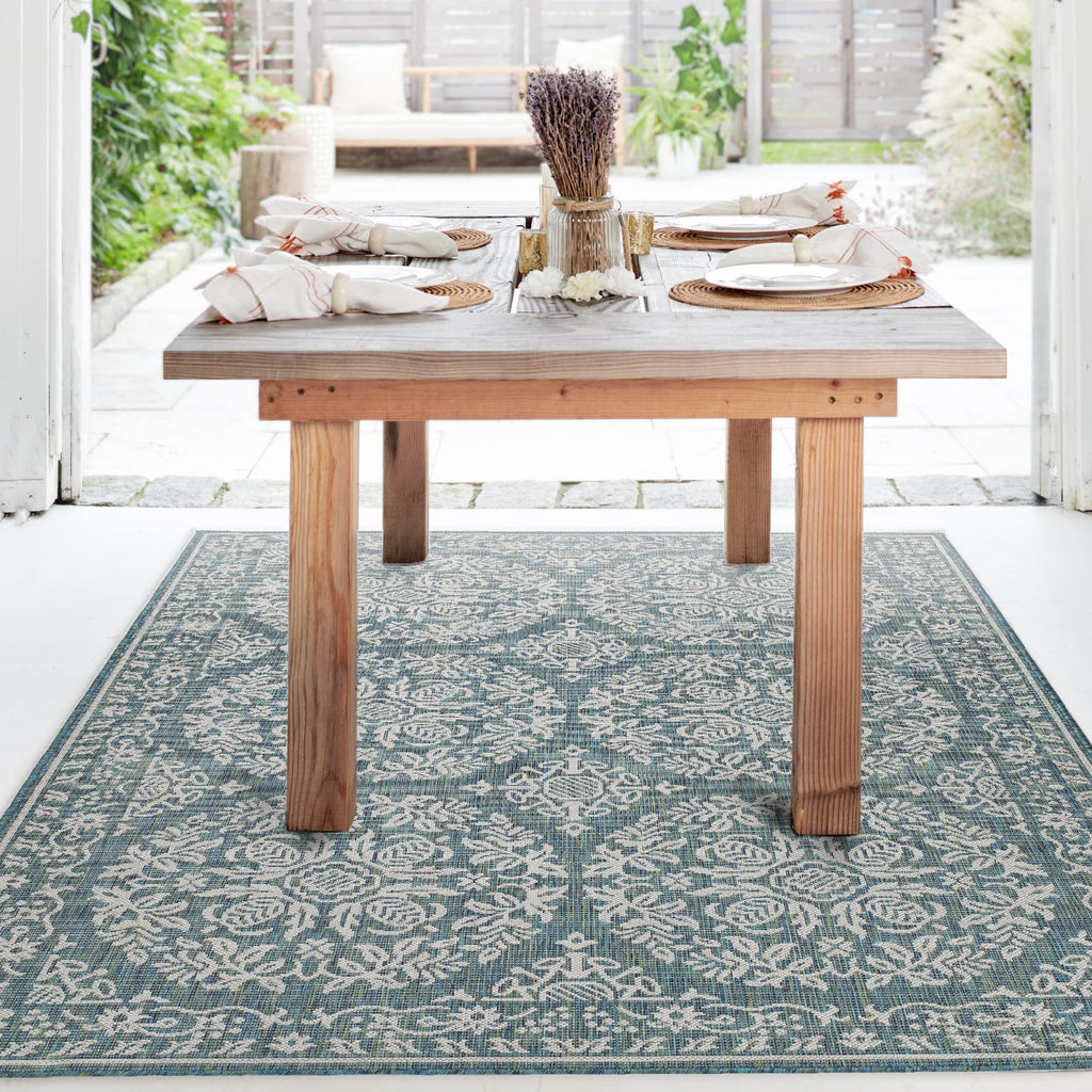 Fh Home Flat Woven Outdoor Rug - Waterproof, Easy To Clean, Stain Resistant - Premium Polypropylene Yarn Farmhouse - Patio,Deck,