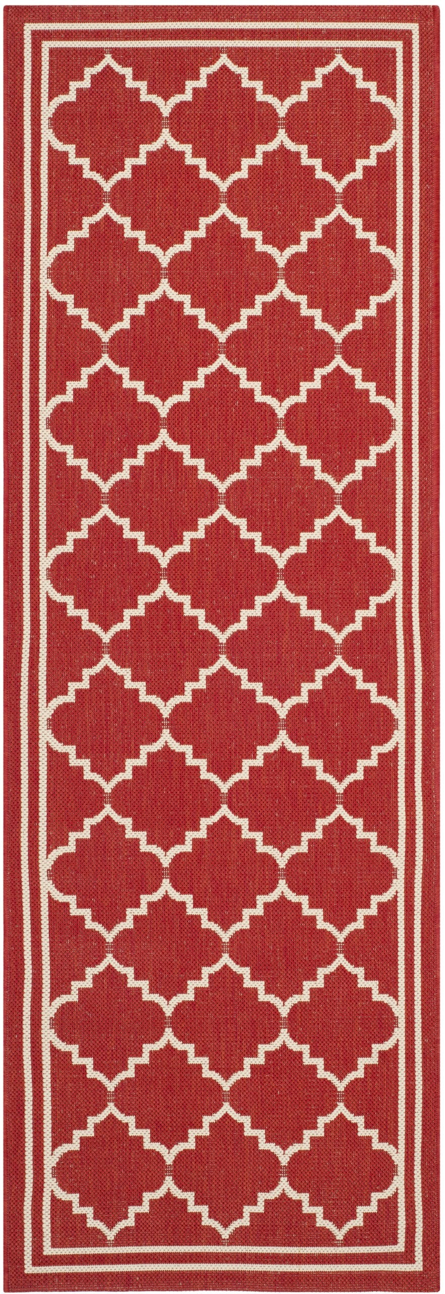Safavieh Courtyard Collection 2'3'' X 10' Red/Beige Cy6889 Indoor/ Outdoor Waterproof Easy Cleaning Patio Backyard Mudroom Runne