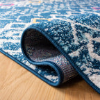 Safavieh Amsterdam Collection Runner Rug - 2'3'' X 6', Navy & Turquoise, Moroccan Boho Design, Non-Shedding & Easy Care, Ideal F