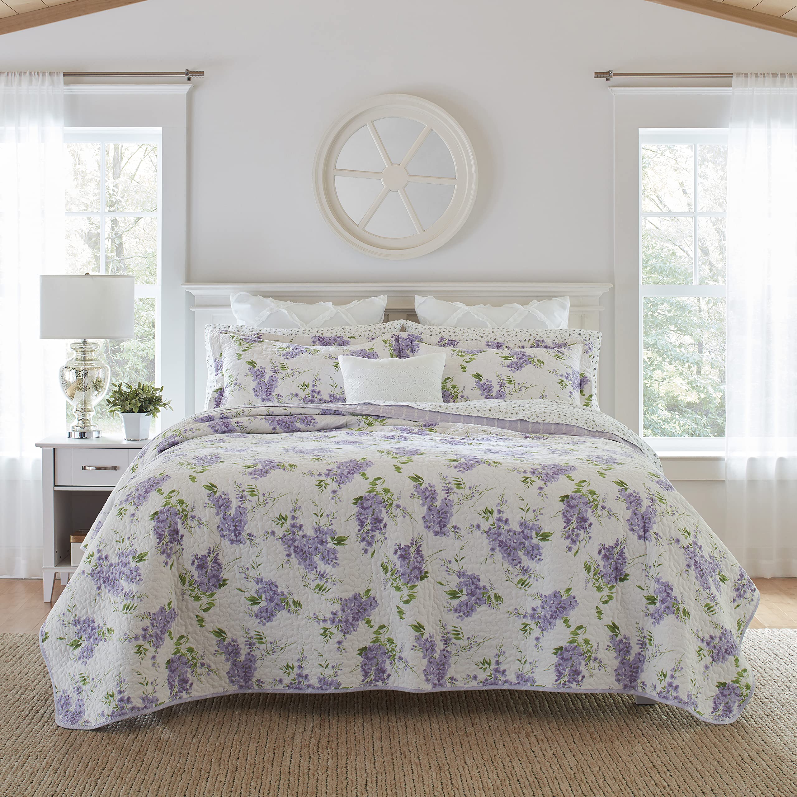 Laura Ashley Home  Keighley Collection  Quilt Set  100% Cotton, Reversible, Lightweight Bedding with Matching Sham(s), PreWa