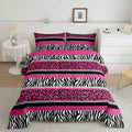 Zebra Stripes Comforter Leopard Print Comforter Set For Kids Boys Girls Pink Black White Zebra Leopard Fur Bedding Set Ultra Sof