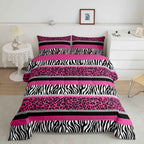 Zebra Stripes Comforter Leopard Print Comforter Set For Kids Boys Girls Pink Black White Zebra Leopard Fur Bedding Set Ultra Sof