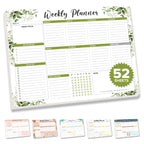 Decorably 52 Sheets Forest Green Undated Weekly Planner Pad, 11x8.5in, Easy Tear-Off, To-Do List, Habit Tracker, Agenda, Notes
