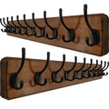WEBI Coat Rack Wall Mount,10 Hooks,38 9/16 Long Coat Hooks Wall Mounted Rustic,16 Hole to Hole,Wood Coat Hanger Wall,Hook Rack H