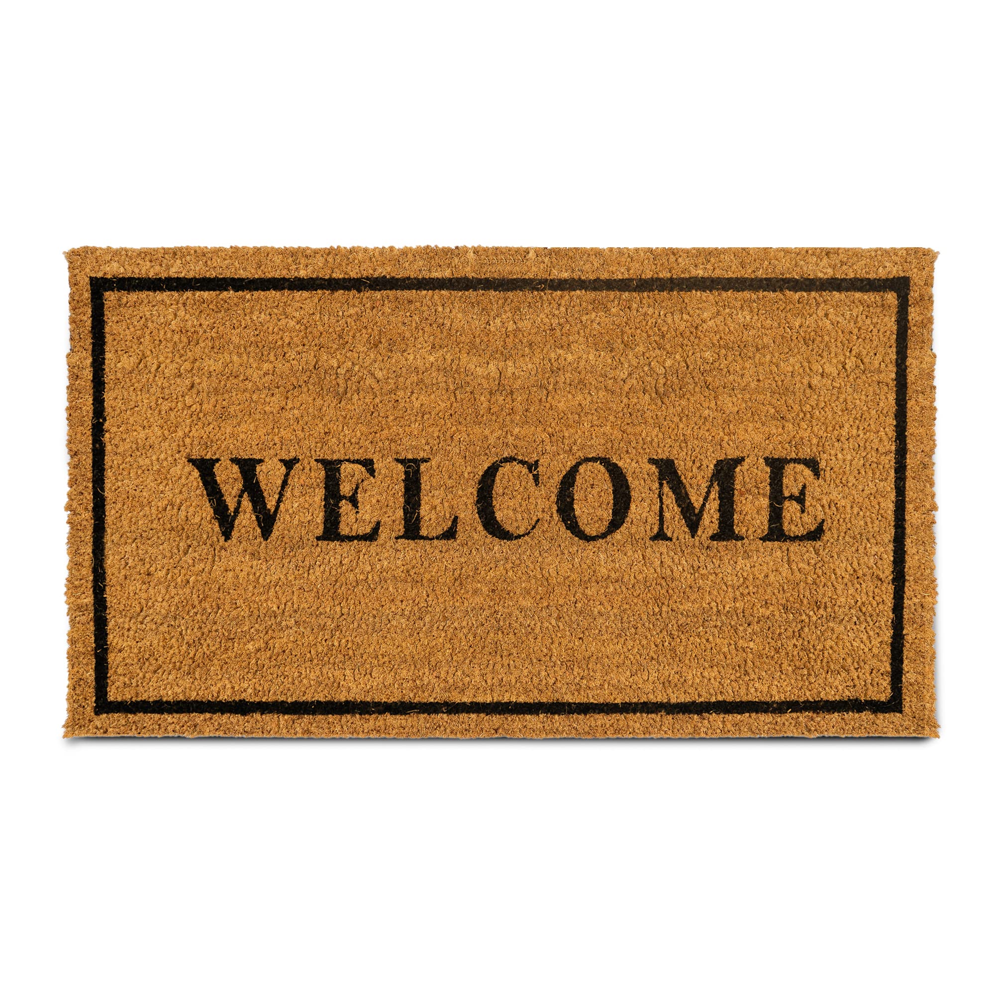 Plus Haven Coco Coir Door Mat With Heavy Duty Backing, Welcome Doormat, 17.5' X 30' Size, Easy To Clean Entry Mat, Beautiful C