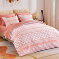 Sleep Zone Terracotta Boho Printed Duvet Cover Queen Size With Zipper Closure & 8 Corner Ties, Soft Breathable All Seasons Comfo