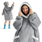 Bedsure Wearable Blanket Hoodie With Sleeves - Sherpa Hooded Blanket Adult As Gifts For Girlfriend Women Mom, Winter Sweatshirt
