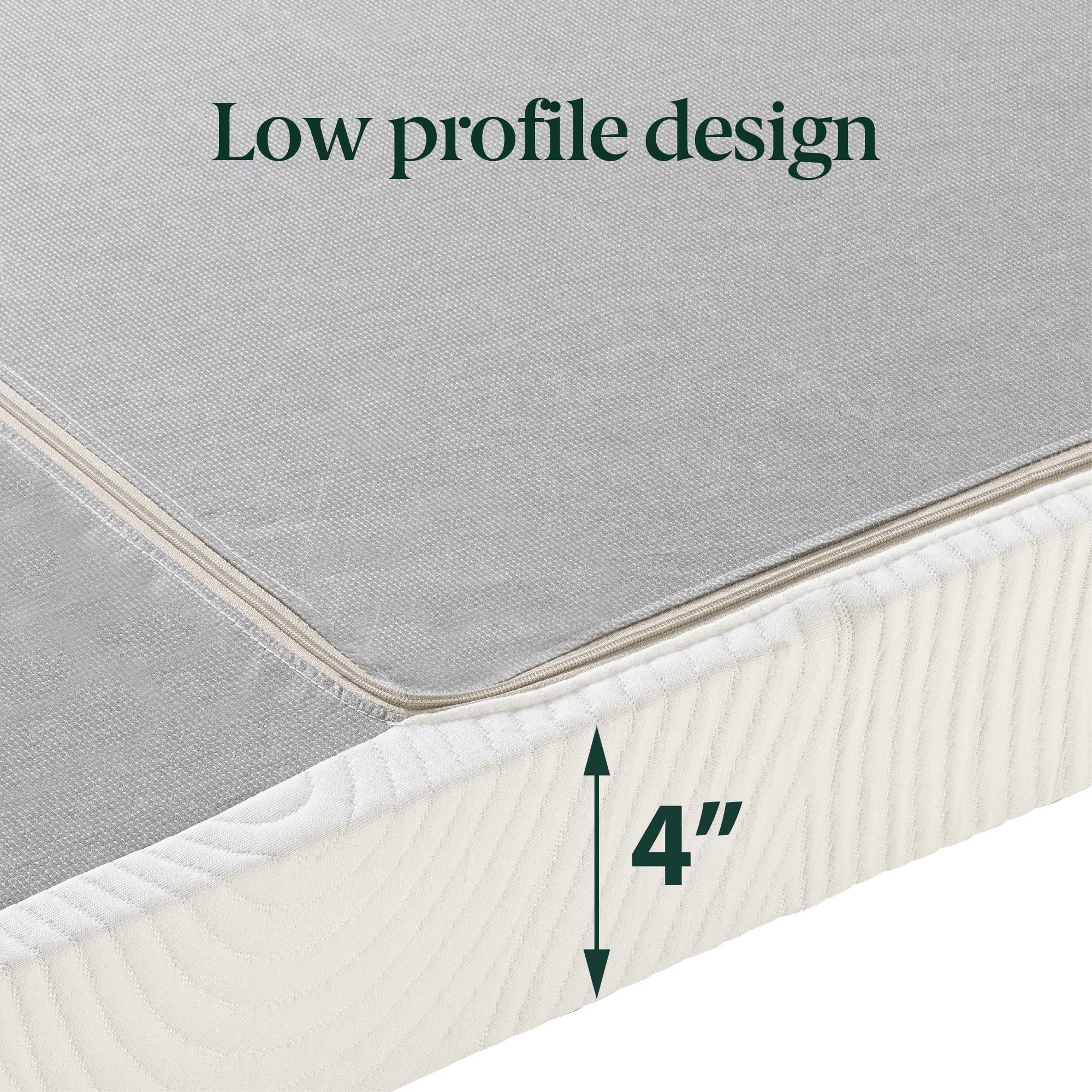 Zinus No Assembly Metal Box Spring, 4 Inch White Mattress Foundation, Sturdy Metal Structure, Full
