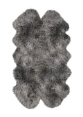 HomeRoots New Zealand Sheepskin, Microsuede 4' X 6' X 2' Gray Quattro Sheepskin Area Rug