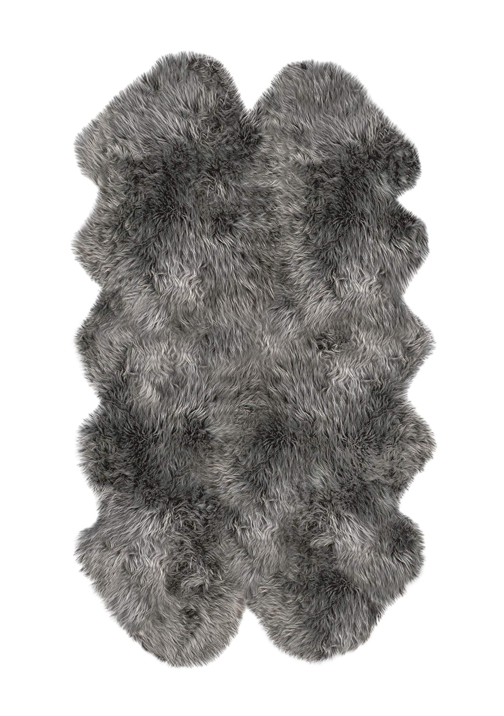 HomeRoots New Zealand Sheepskin, Microsuede 4' X 6' X 2' Gray Quattro Sheepskin Area Rug