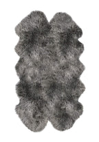 HomeRoots New Zealand Sheepskin, Microsuede 4' X 6' X 2' Gray Quattro Sheepskin Area Rug