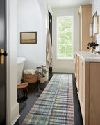 Loloi Chris Loves Julia X Humphrey Collection, Plum & Multi 2'-3'' X 11'-6'' Area Rug - Plaid Accent Rugs For Living Room, Bedro