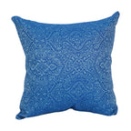 Blazing Needles Square Polyester Jacquard Throw Pillow, 17", Mabul Aegean