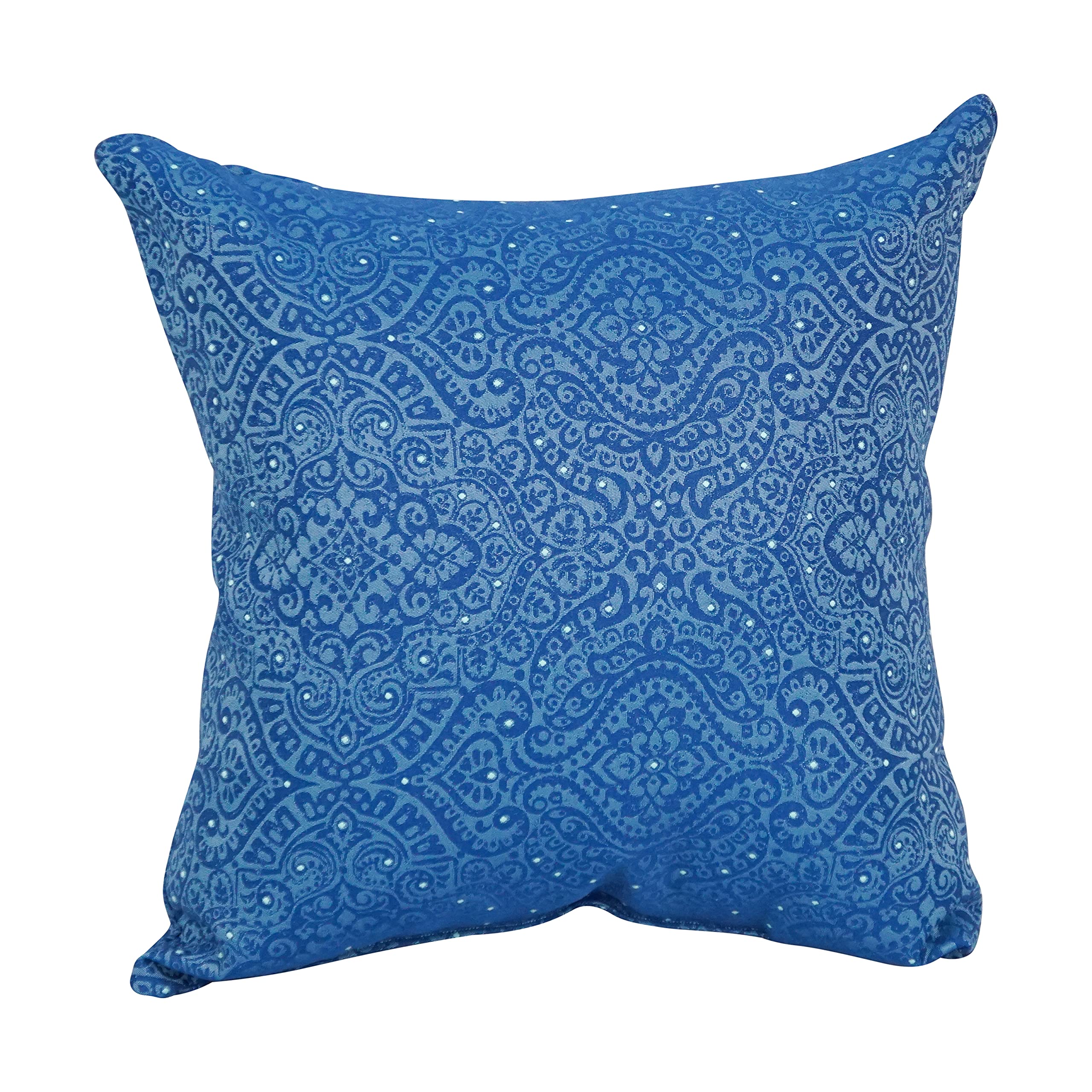 Blazing Needles Square Polyester Jacquard Throw Pillow, 17", Mabul Aegean