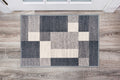 Rugshop Modern Boxes Design Non-Slip (Non-Skid) Area Rug 20 X 30 Gray