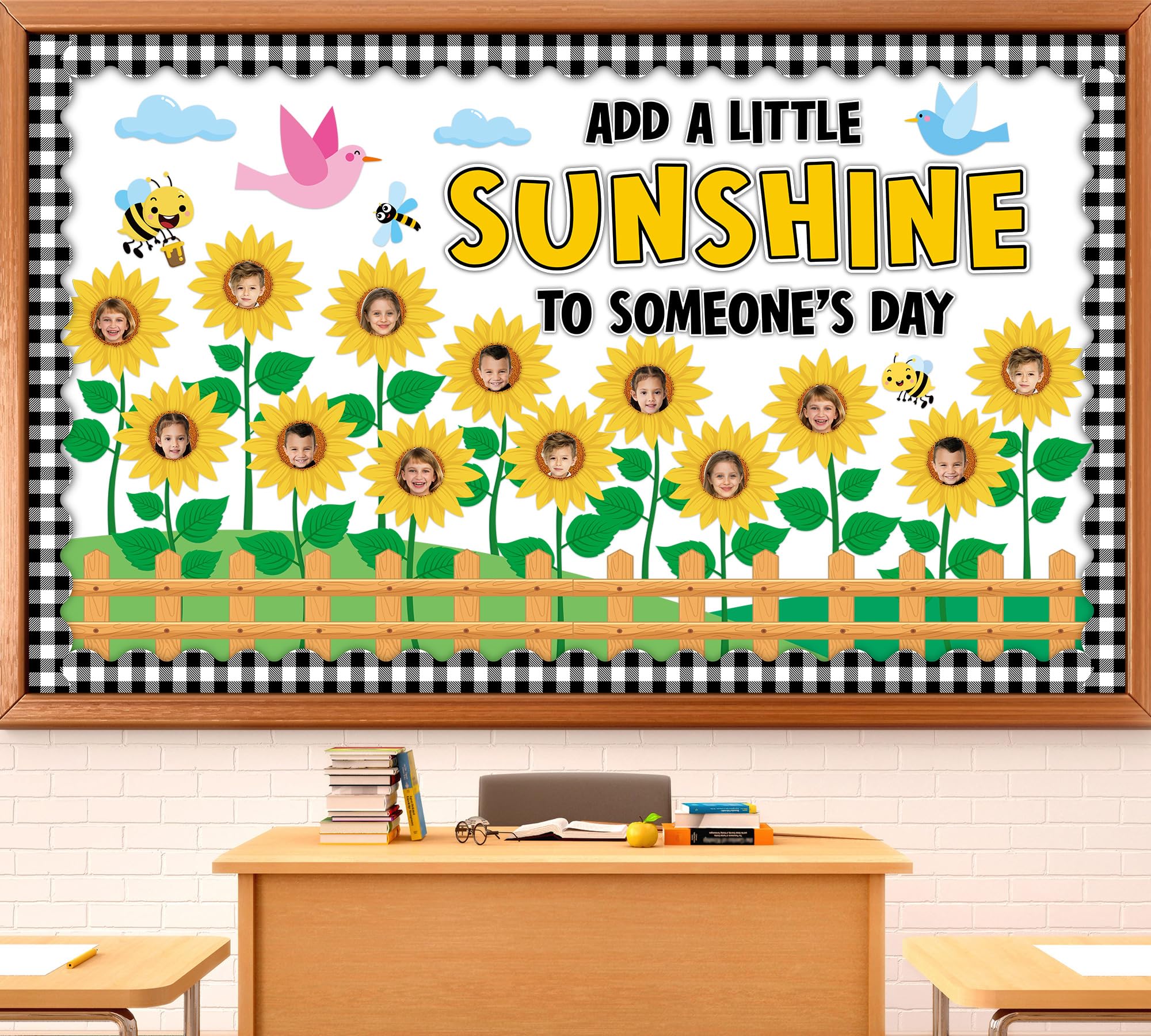 Sunflower Bulletin Board Decorations Set Summer Sunflower Paper Cutouts For Posting Photo Bee Motivational Quotes Cutouts With B