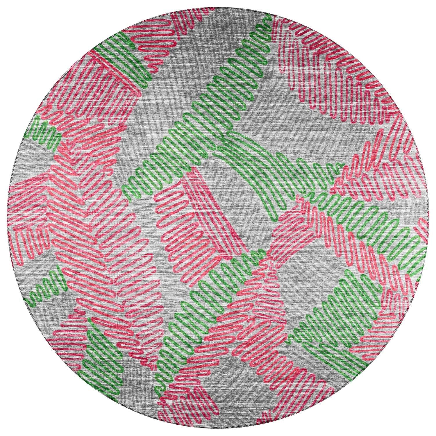 Sedona Sn11 Pink Transitional Rug Round 8' X 8'