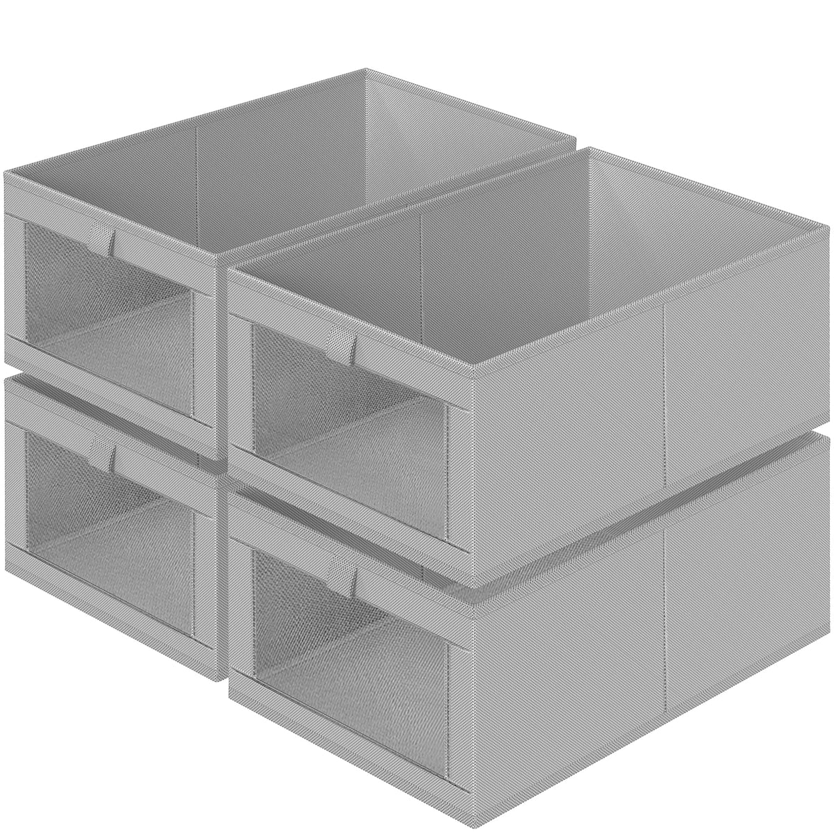 Criusia 4 Pack Linen Closet Organizers and Storage, Closet organizer Large Linen Closet Baskets for Organization, Foldable Stora