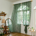 Sutuo Home Lace Curtains 72 Inches Long 2 Panels Set For Bedroom Living Room, Sheer Floral Embroidery Country Farmhouse Window T