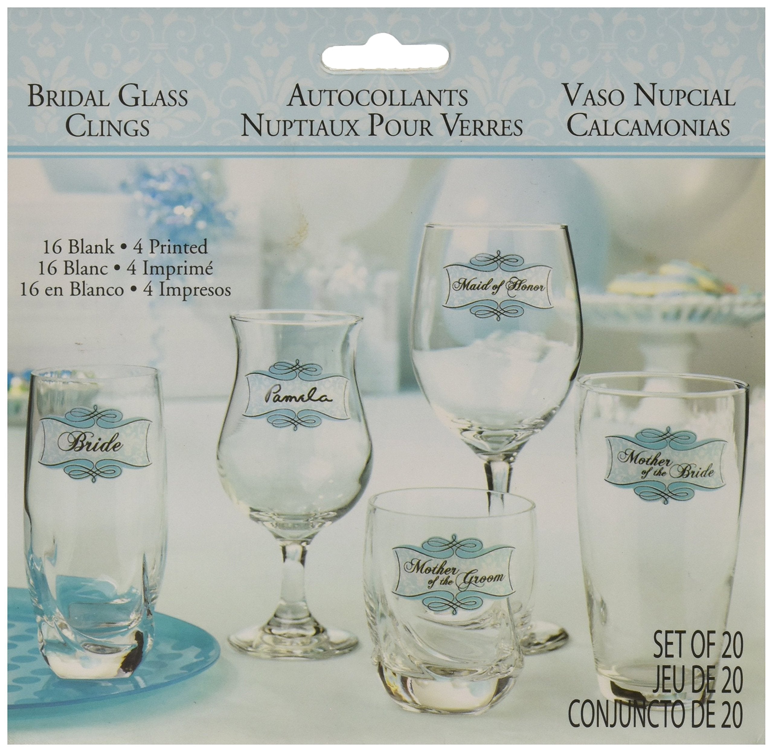Lillian Rose Shower Glass Clings, Set of 20