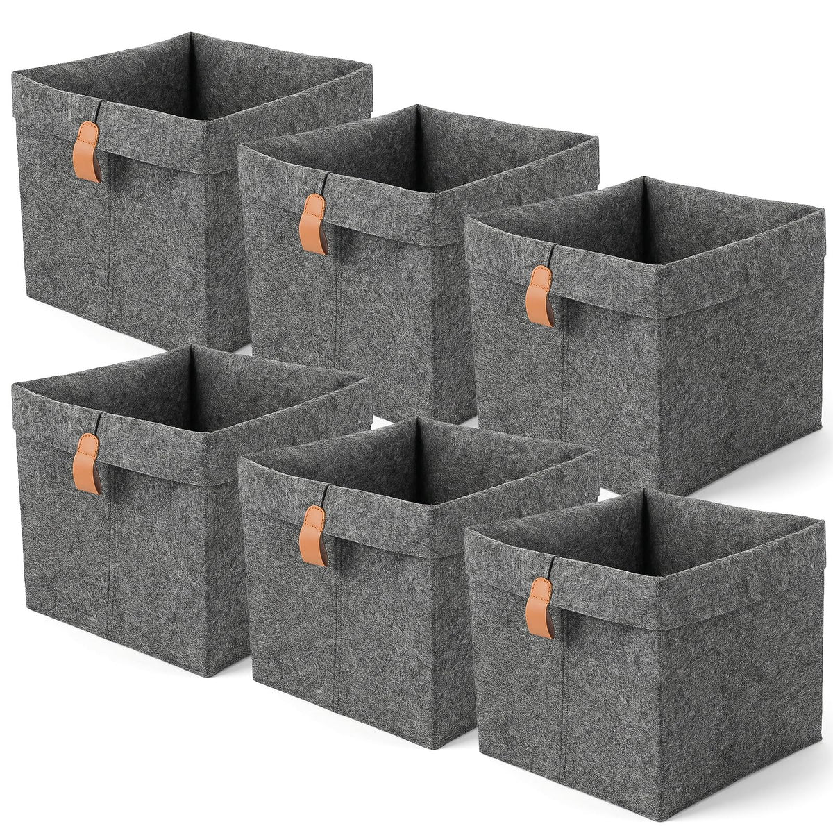 JOUTYFOR 6 Pcs Storage Cubes Fabric Cube Storage Bin, 9 x 9 x 10 inch Cloth Cube Storages Bins, 12 L Foldable Foldable Fabric St
