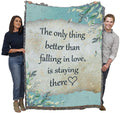 Pure Country Weavers Falling In Love Blanket -Romantic Gift Tapestry Throw Woven From Cotton - Made In The Usa (72X54)