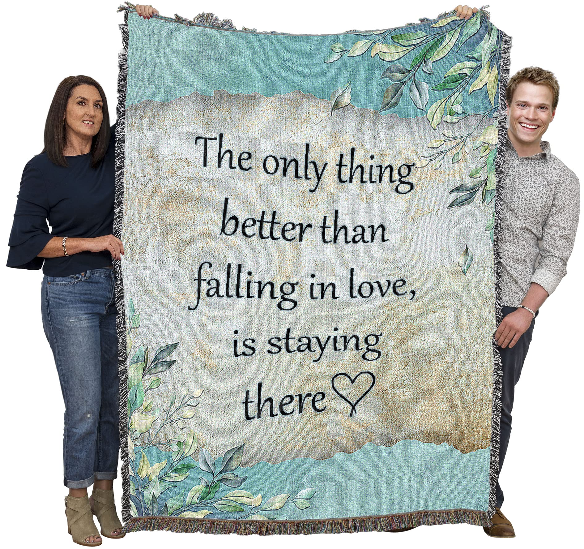 Pure Country Weavers Falling In Love Blanket -Romantic Gift Tapestry Throw Woven From Cotton - Made In The Usa (72X54)