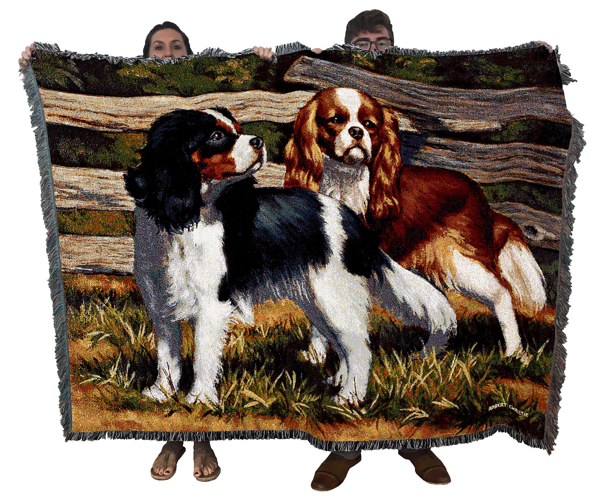 Pure Country Weavers Fence Line Cocker Spaniel Blanket By Bob Christie - Gift For Dog Lovers - Tapestry Throw Woven From Cotton