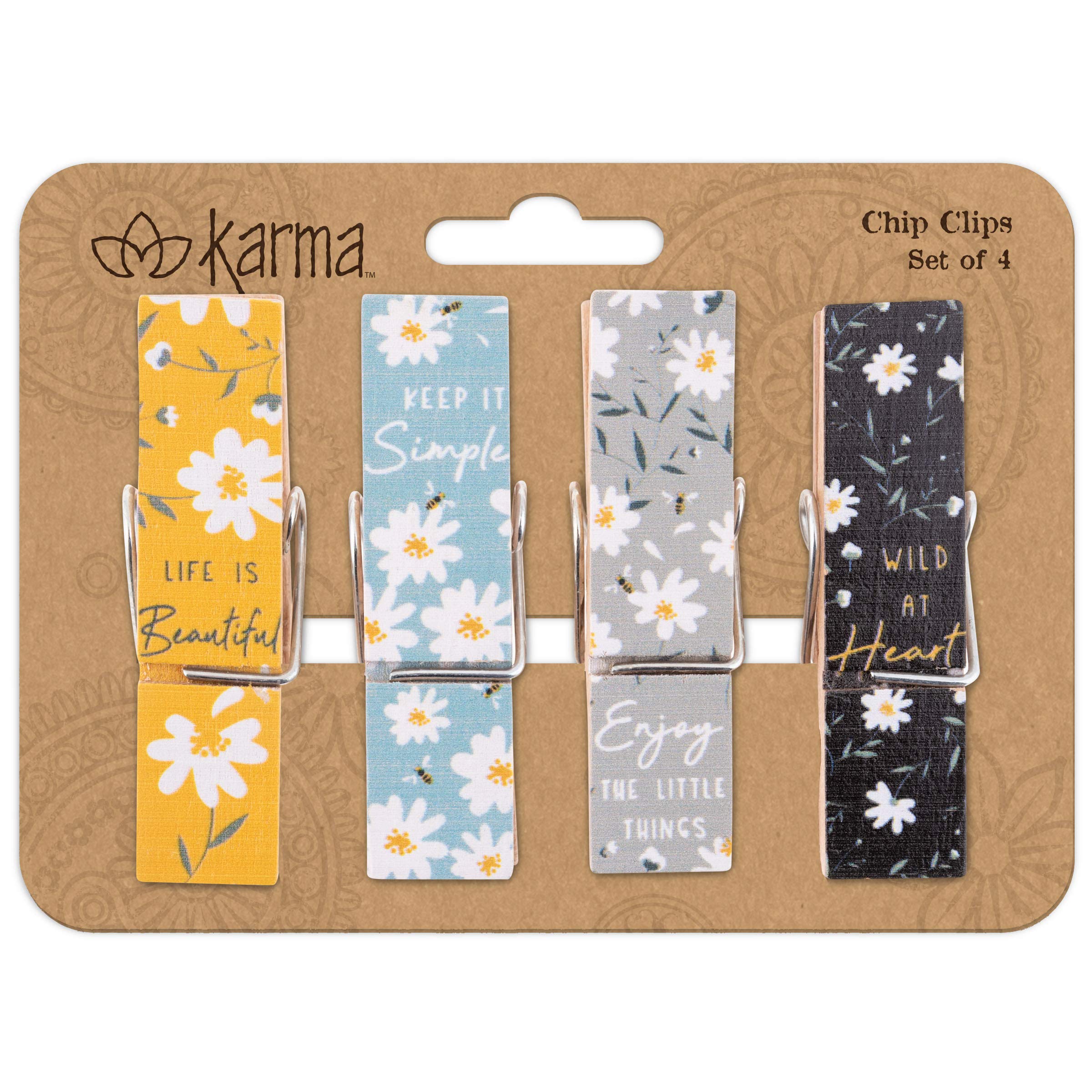 Karma Gifts Chip Clips, One Size, Daisy