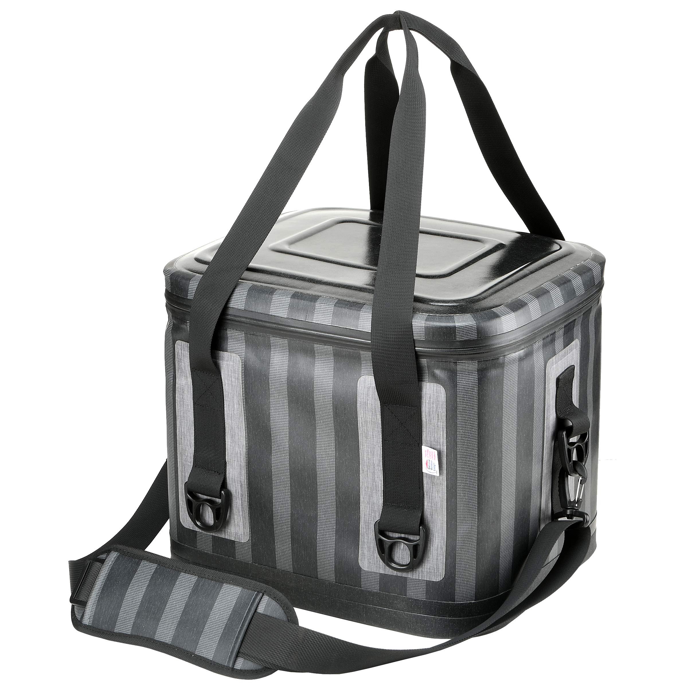 National Outdoor Living Grey Stripe Soft Cooler Bag