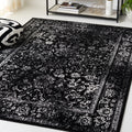 SAFAVIEH Adirondack Collection Area Rug - 6 Square, Black & Ivory, Oriental Distressed Design, Non-Shedding & Easy Care, Ideal 