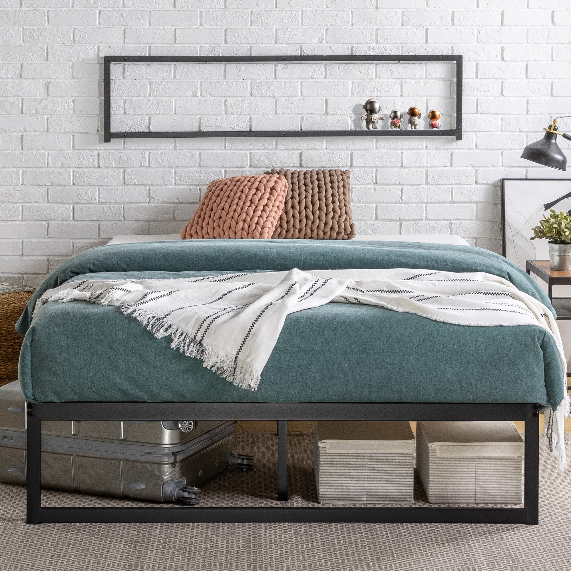 Zinus Abel Metal Platform Bed Frame, Mattress Foundation With Steel Slat Support, No Box Spring Needed, Easy Assembly, Queen