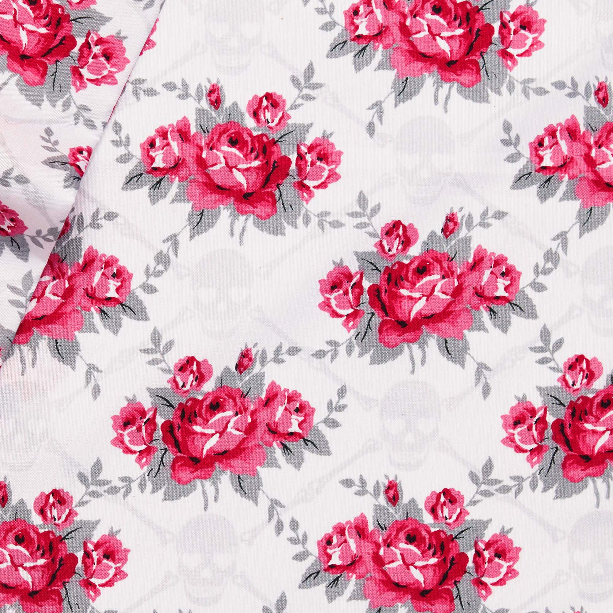 Betsey Johnson - King Bed Sheets, Soft & Lightweight Bedding, Fade & Wrinkle Resistant (Skull Rose Trellis, King)