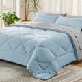 Bedsure Sky Blue Twin Size Comforter Set - 5 Pieces Reversible Twin Bed In A Bag, Extra Long Twin Bed Set With Comforters, Sheet