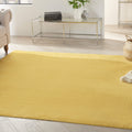 Nourison Essentials Indoor/Outdoor Yellow 7 x Square Area-Rug, Easy-Cleaning, Non Shedding, Bed Room, Living Room, Dining Room,