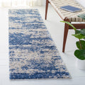 Safavieh Berber Shag Collection Runner Rug - 2' x 12', Beige & Blue, Modern Abstract Design, Non-Shedding & Easy Care, 1.2-inch 