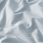 Bedsure Cotton Percale Queen Sheet Set - 100% Cotton Bed Set For Queen Size Bed, Breathable & Crirsp Soft Sheets, Deep Pocket Up To 16 Inches, Bedding Bedsheets & Pillowcases, Sky Blue