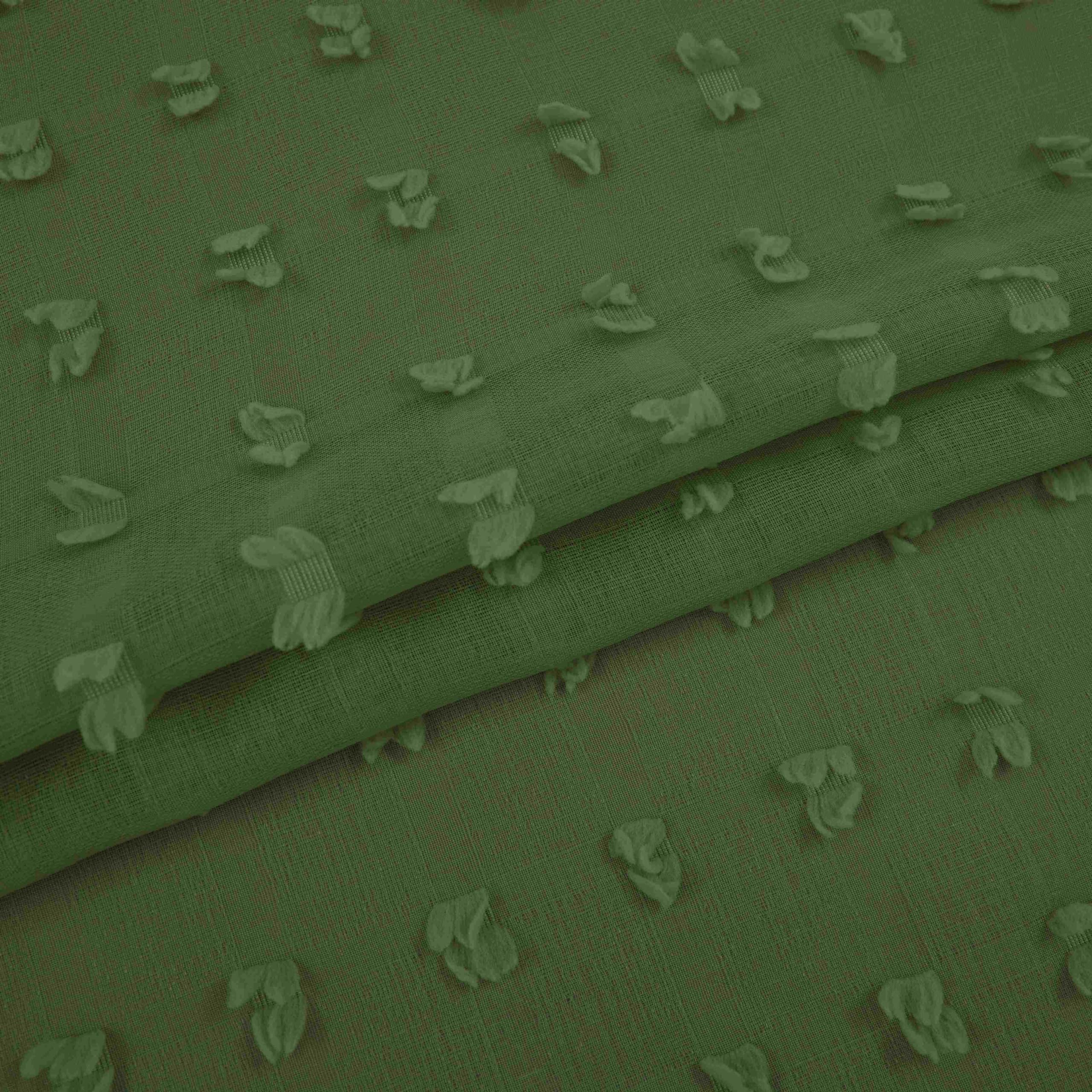 Koufall Green Curtains 96 Inches Long For Dining Room,Semi Sheer Boho Dark Olive Curtains For Nursery Boy