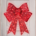 Best Choice Products 36in Pre-Lit XL Christmas Bow Decoration, Large Outdoor LED Holiday Yard D  cor w/ 90 Lights, 8 Light Funct