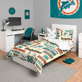 Foco Miami Dolphins Nfl Retro Bed In A Bag Comforter Bedding 5 Piece Twin Set