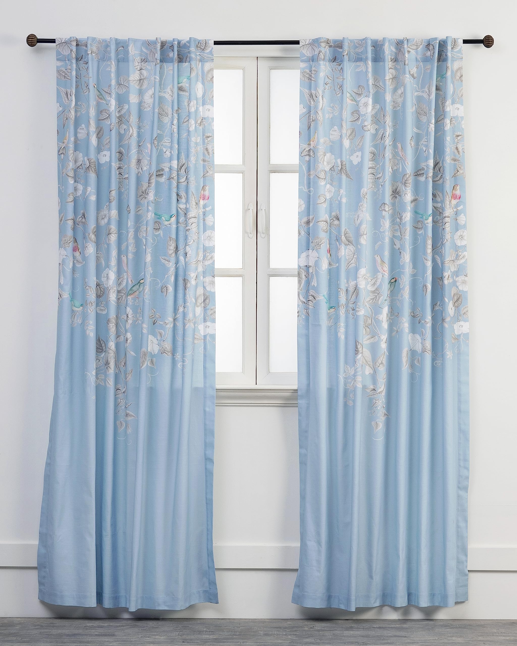Maison d' Hermine Curtain 100% Cotton 50''x124'' Curtains 2 Panel Easy Hanging with a Rod Pocket & Loop for Kitchen, Bedrooms & 