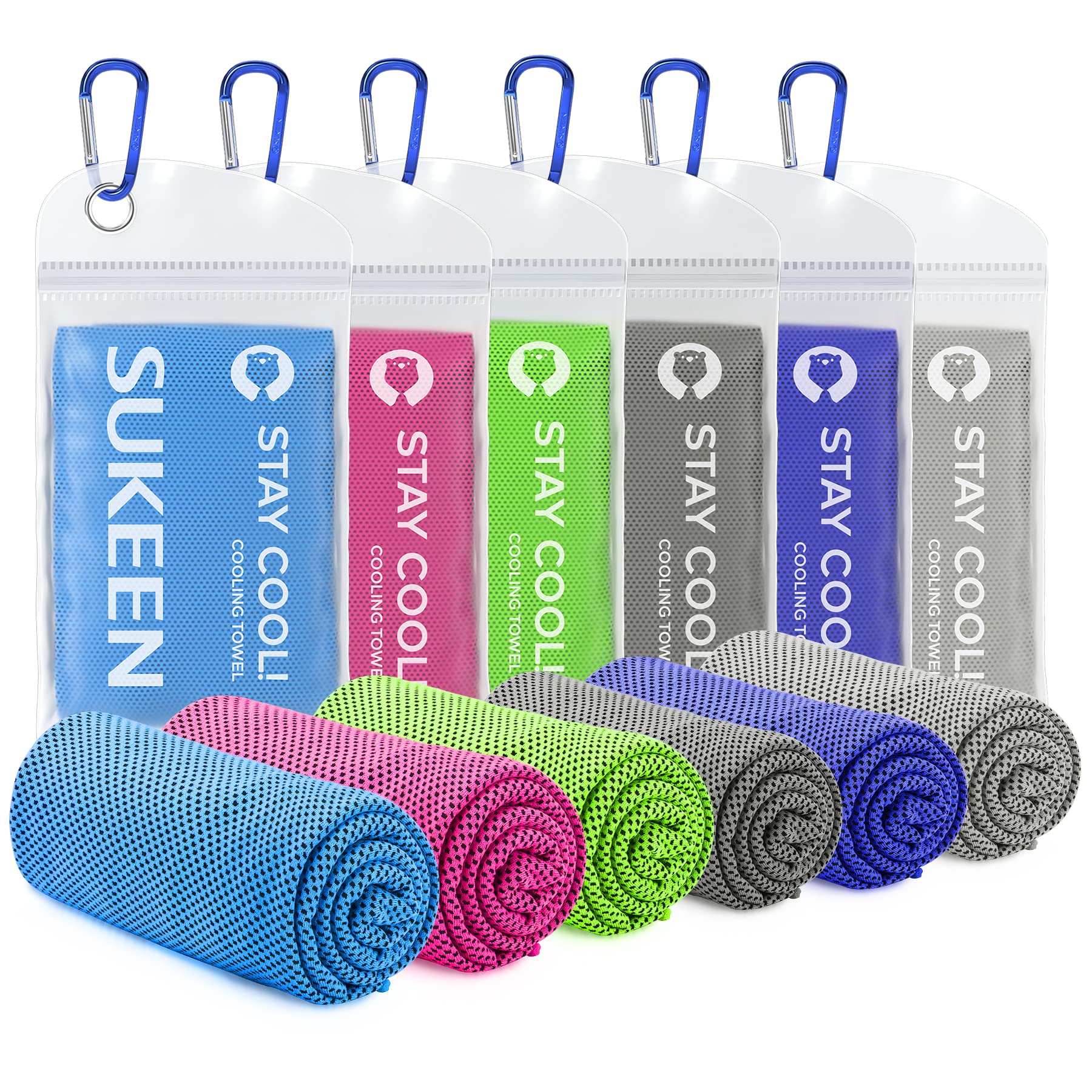 Sukeen Cooling Towels(40x12) for Neck & Head, Soft Breathable Chilly Towel for Yoga, Golf, Gym, Camping, Running, Workout & More